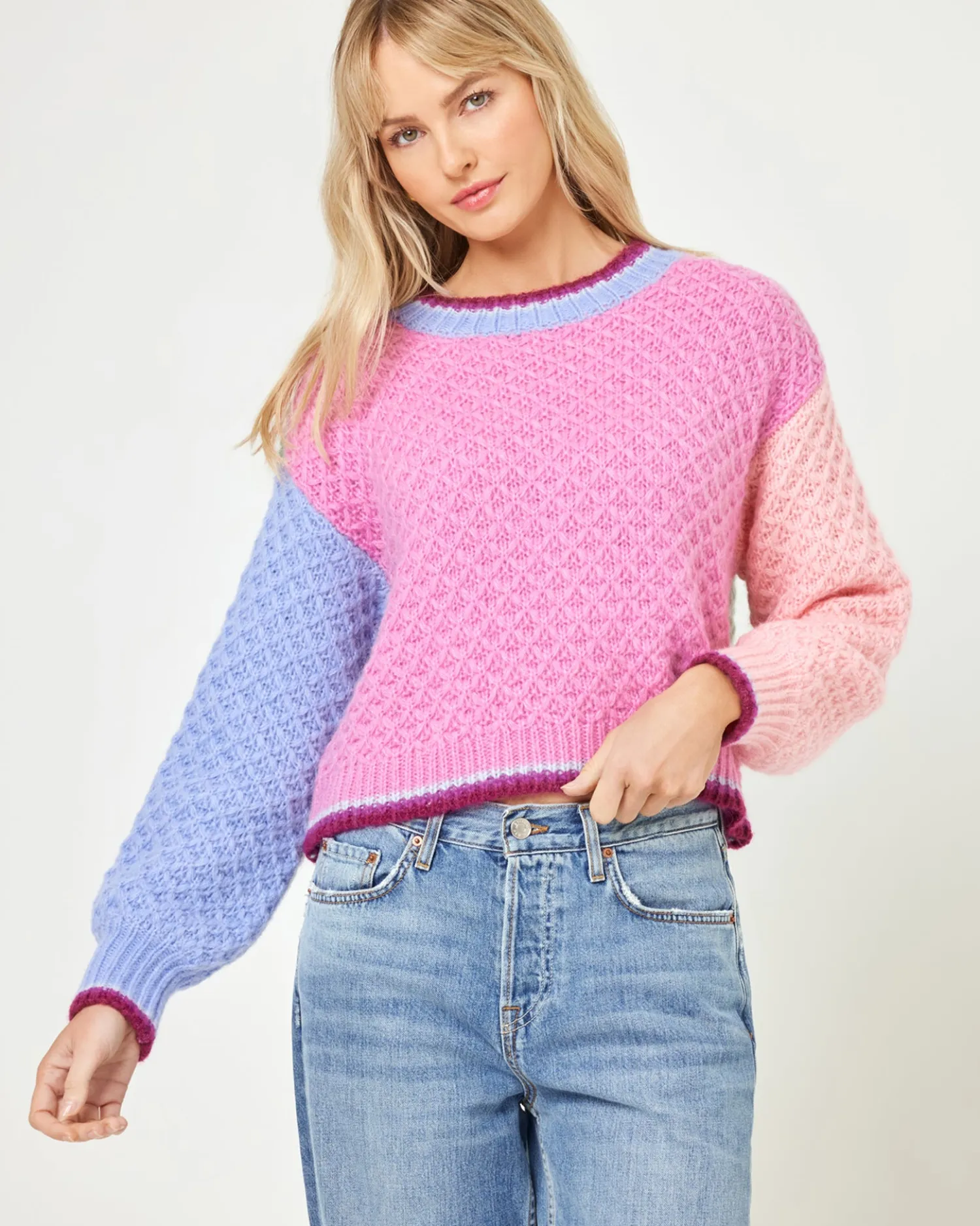 Hot Pretty Please Sweater - Costa Del Sol Colorblock Sweaters