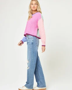 Hot Pretty Please Sweater - Costa Del Sol Colorblock Sweaters
