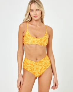 Best Printed High Tide Bikini Bottom - Golden Hour Blooms High Waist|Classic