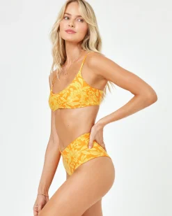 Best Printed High Tide Bikini Bottom - Golden Hour Blooms High Waist|Classic