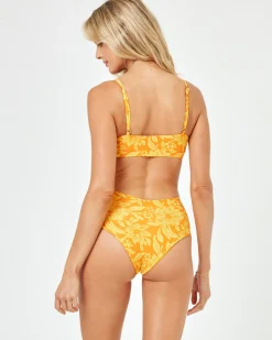Clearance Printed High Tide Bikini Top - Golden Hour Blooms Bralette|Bikini Tops