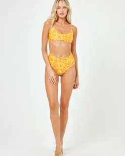 Clearance Printed High Tide Bikini Top - Golden Hour Blooms Bralette|Bikini Tops
