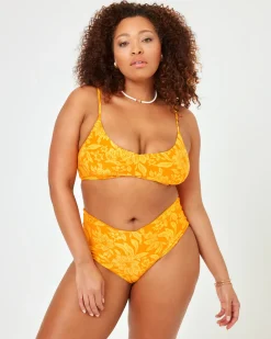 Clearance Printed High Tide Bikini Top - Golden Hour Blooms Bralette|Bikini Tops