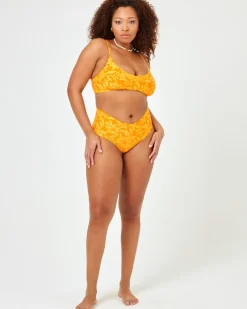 Clearance Printed High Tide Bikini Top - Golden Hour Blooms Bralette|Bikini Tops