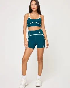 Sale Revel Short - Deep Teal-Cream Bottoms
