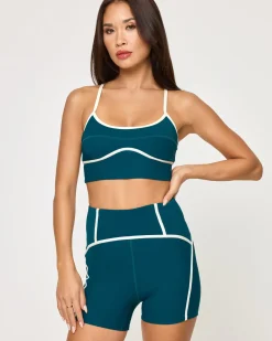 Sale Revel Top - Deep Teal-Cream Tops & Bras