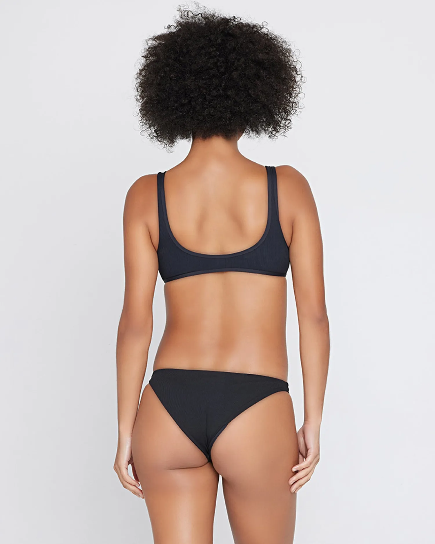 Outlet Ribbed Camacho Bikini Bottom - Black Full|Classic