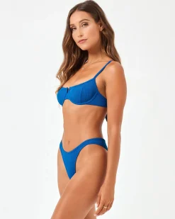 Outlet Ribbed Dominic Bikini Bottom - Abyss Bitsy|Bikini Bottoms