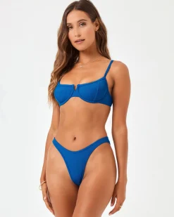 Outlet Ribbed Dominic Bikini Bottom - Abyss Bitsy|Bikini Bottoms