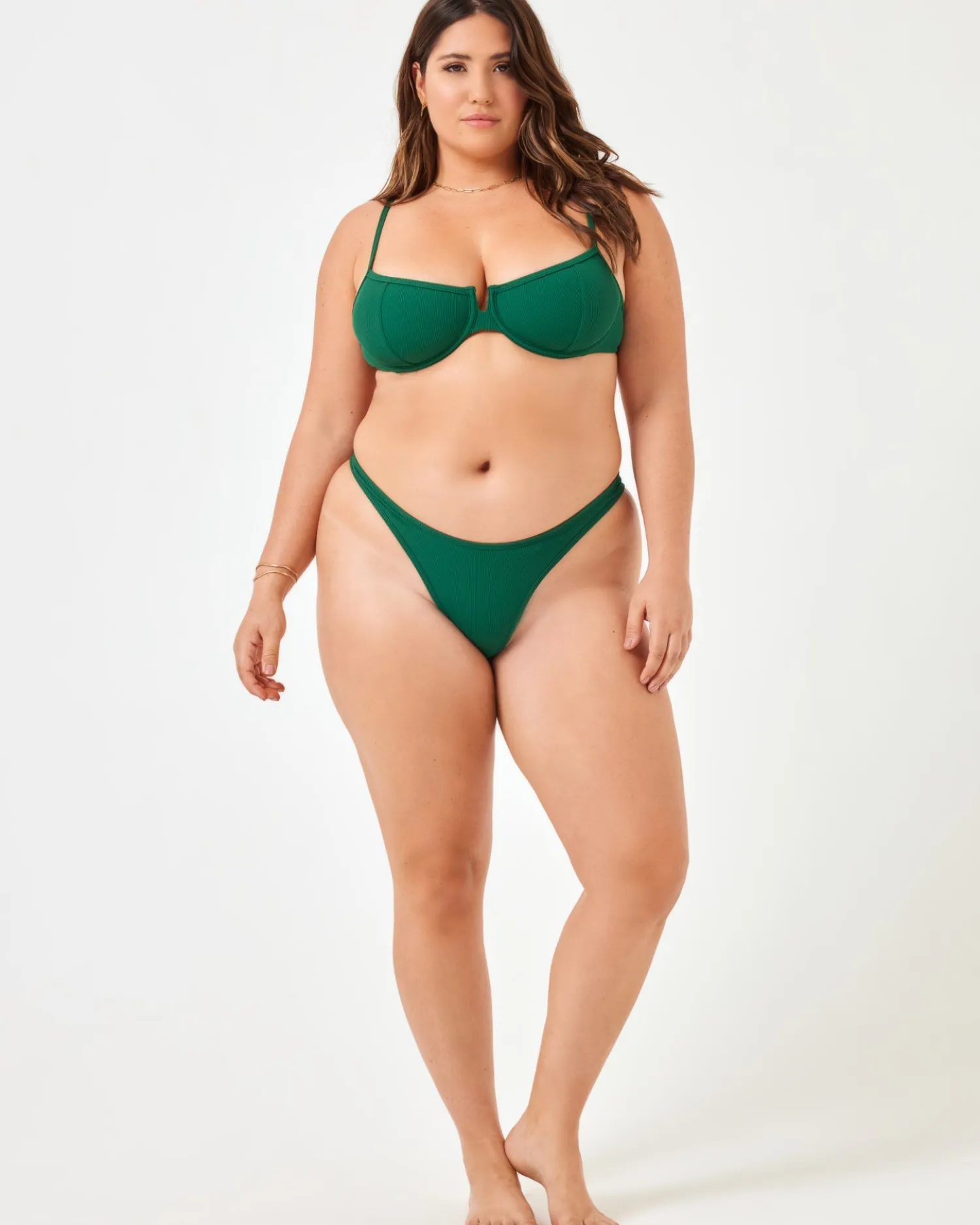 Discount Ribbed Dominic Bikini Bottom - Emerald Bitsy|Bikini Bottoms