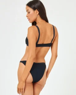 Clearance Ribbed Farrah Bikini Top - Black Bralette|Bikini Tops