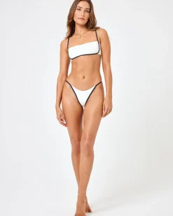Sale Ribbed Jay Bikini Bottom - Cream Black Bitsy|Bikini Bottoms