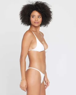 Online Ribbed Millie Bikini Top - White Triangle|Bikini Tops