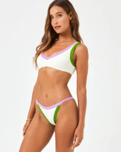 Best Ribbed Vacay Bikini Bottom - Cream-Jewel-Palm Classic|Bikini Bottoms
