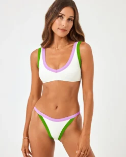 Best Ribbed Vacay Bikini Bottom - Cream-Jewel-Palm Classic|Bikini Bottoms