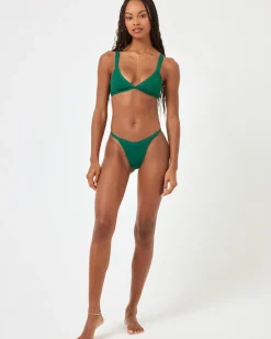Hot Ribbed Winona Bikini Bottom - Emerald Classic|Bikini Bottoms