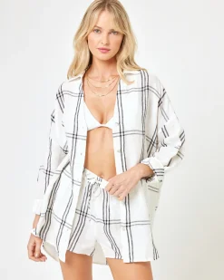 Sale Rio Short - Late Mornings Plaid Sets|Cover-ups