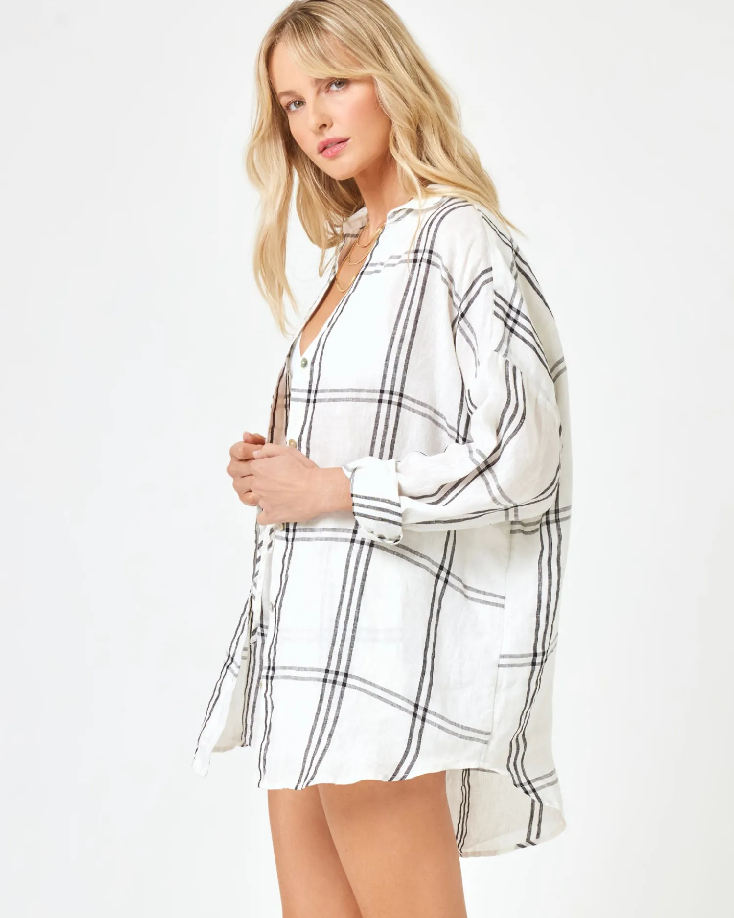 Sale Rio Short - Late Mornings Plaid Sets|Cover-ups