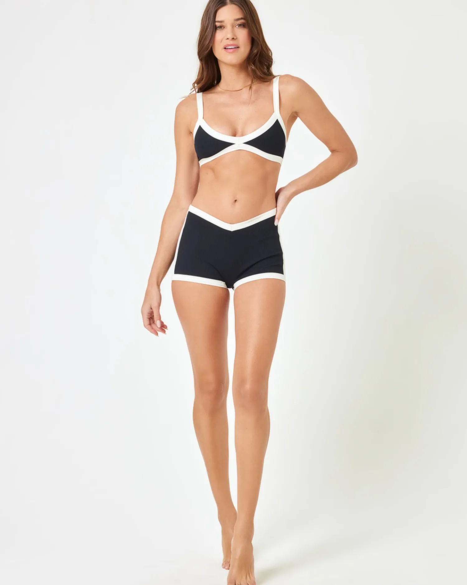 New Sailor Bikini Bottom - Black-Cream Full|Bikini Bottoms