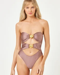 Hot Seas The Day One Piece Swimsuit - Smoky Quartz Bitsy|One Pieces