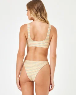 Clearance Shimmer Stripe Madonna Bikini Bottom - Riviera Beach Shimmer Stripe Bitsy|Bikini Bottoms