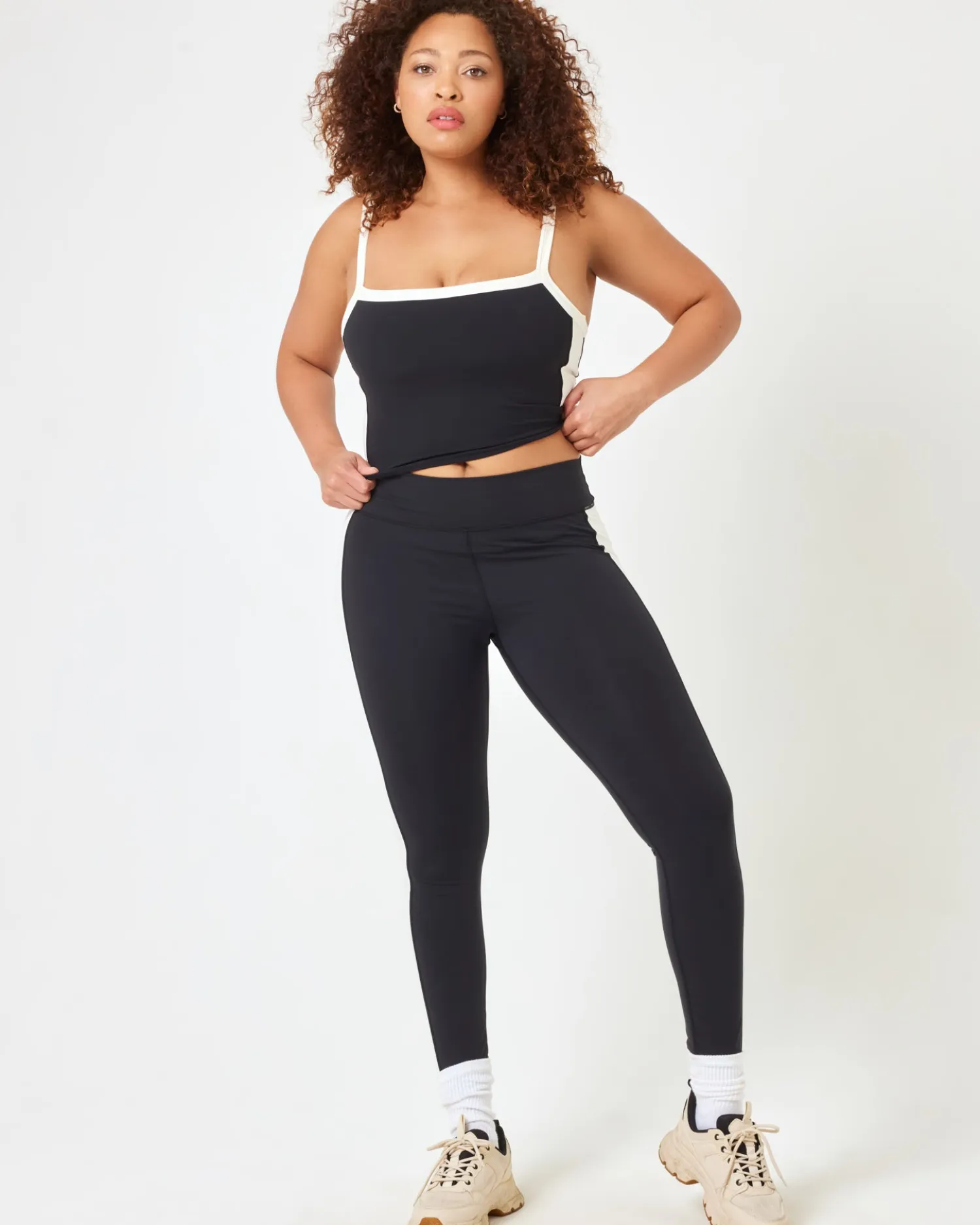 Outlet Sidelines Legging - Black-Cream Bottoms