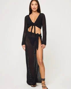 Hot Soliel Sarong Skirt - Black Sets|Cover-ups
