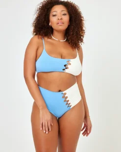 Fashion Solstice Bikini Bottom - Aura-Cream High Waist|Bikini Bottoms