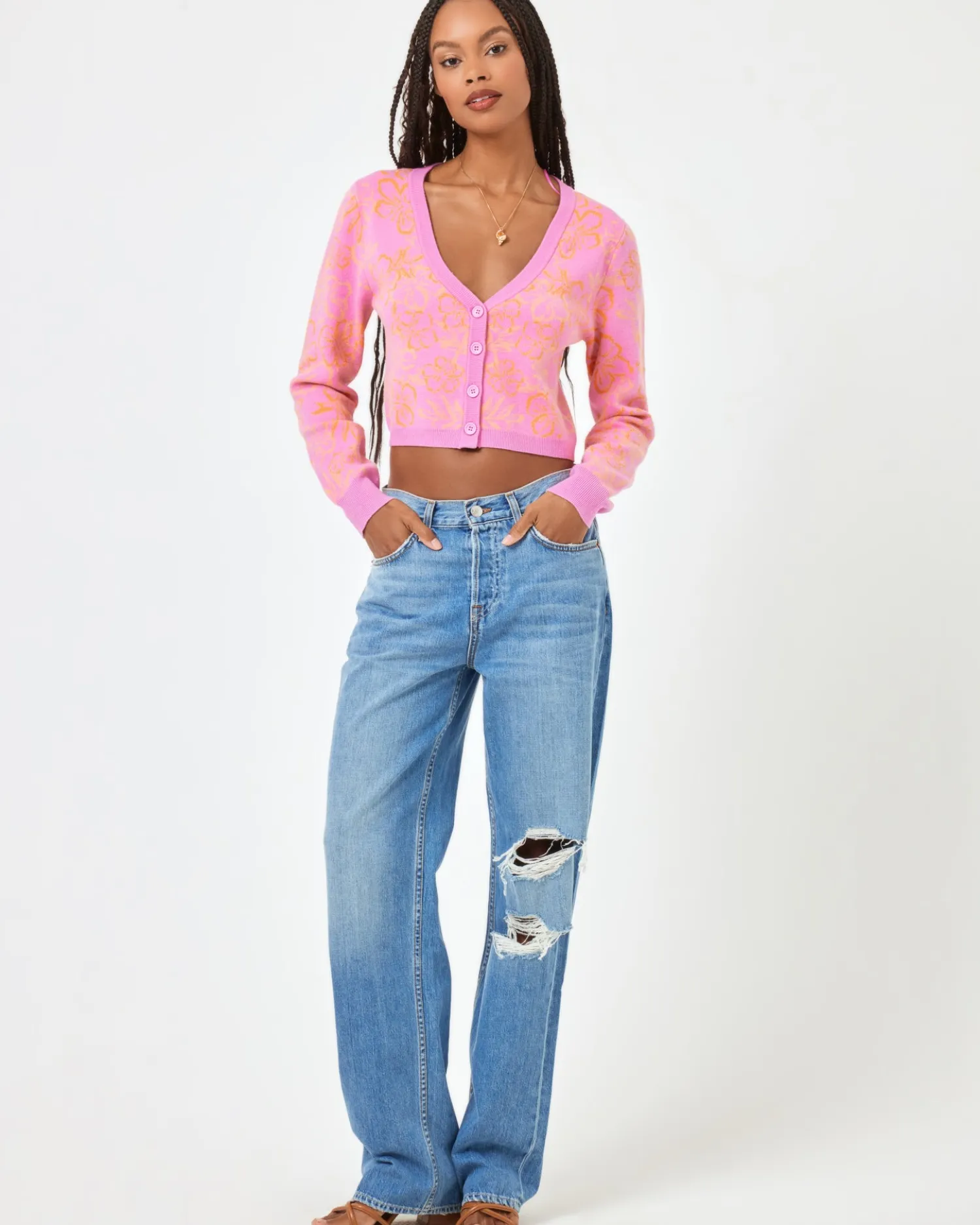 Best Spring Fling Sweater - Hibiscus Kiss Sweaters|Tops