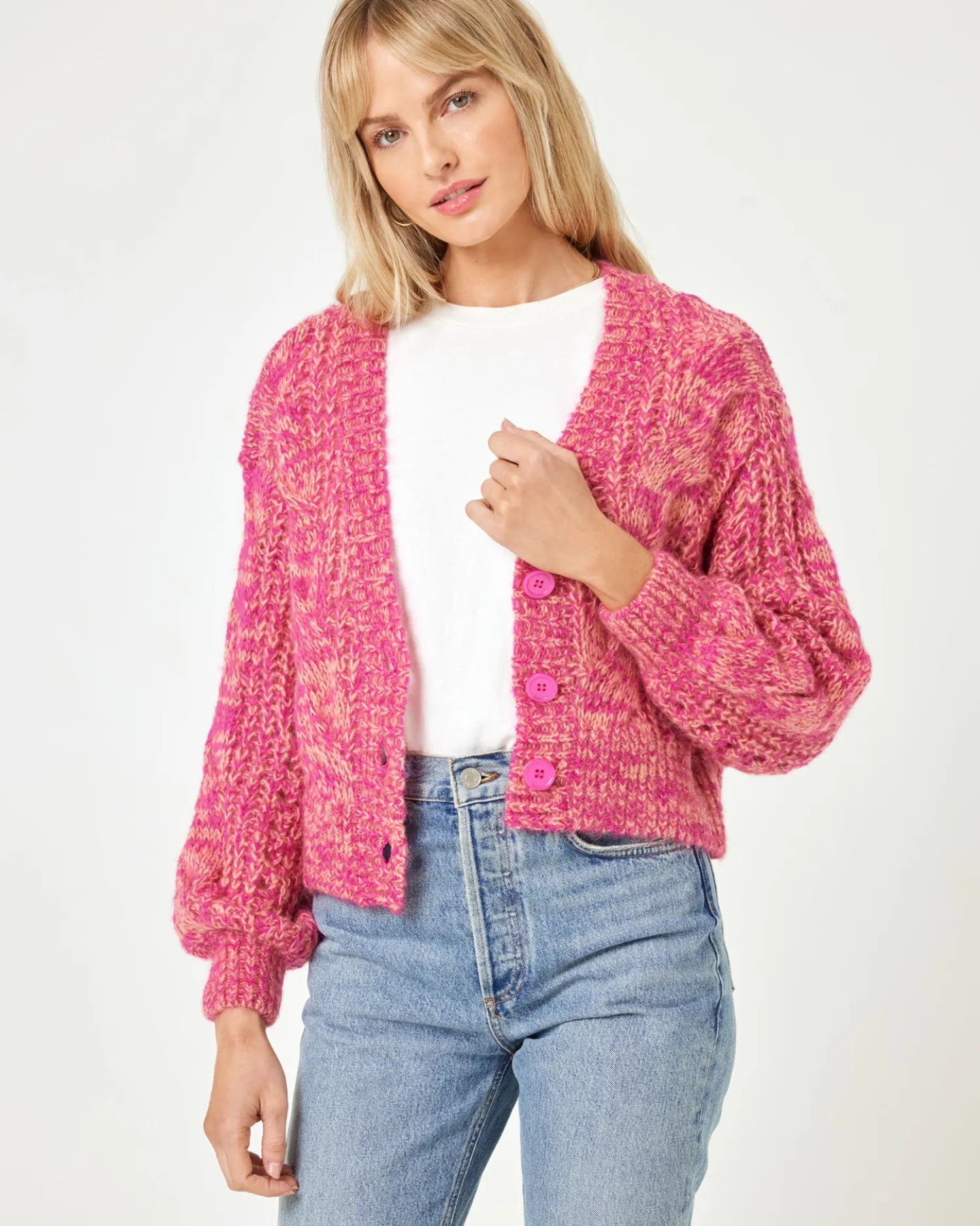 Fashion Strawberry Fields Cardigan - Strawberry Marl Sweaters