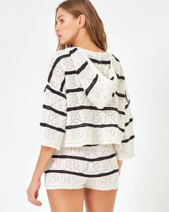 New Striped Diamond Eyes Hoodie - Starcrossed Stripe Tops