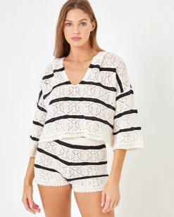 Online Striped Diamond Eyes Short - Starcrossed Stripe Bottoms