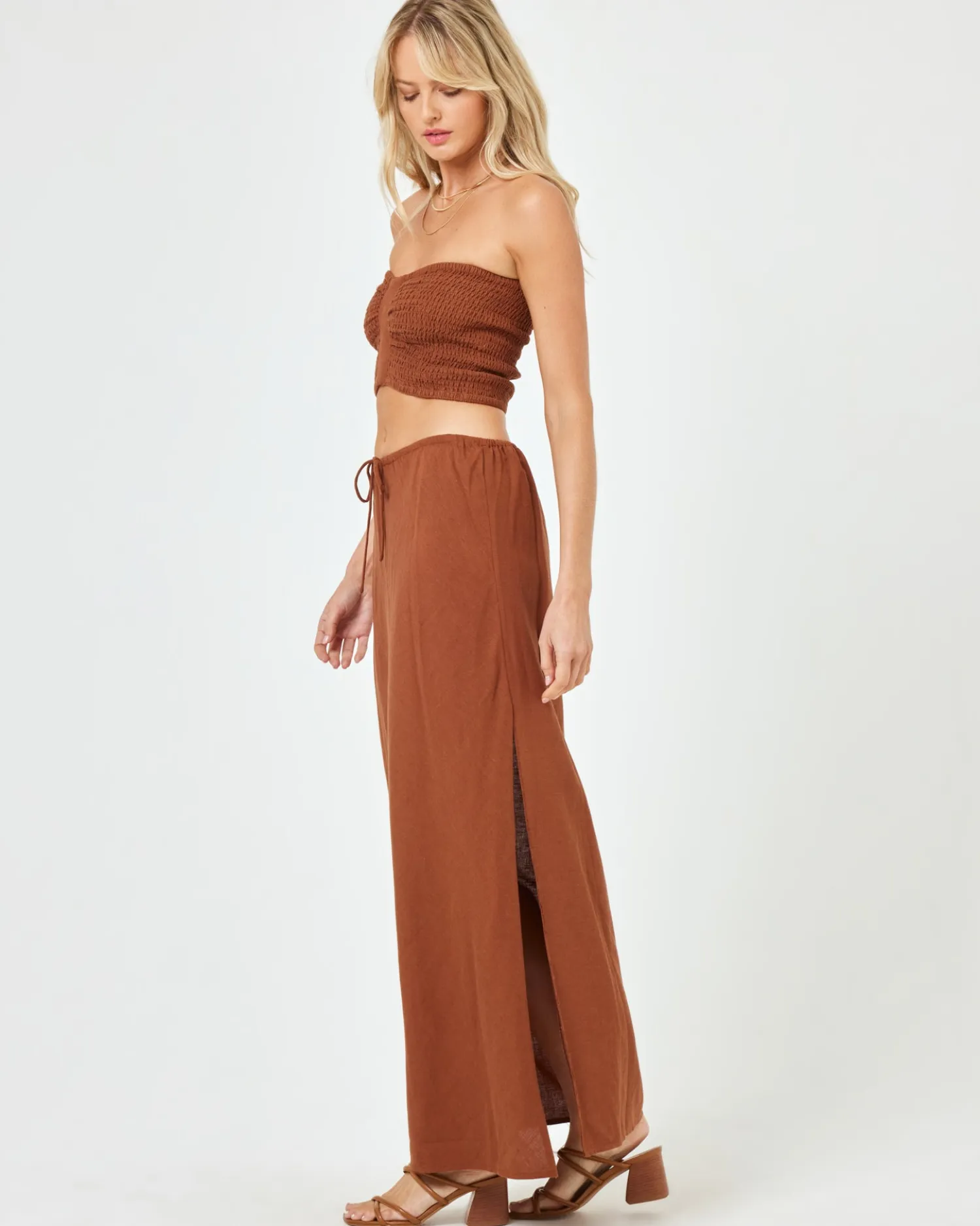 Online Summer Feels Tube Top - Coffee Sets|Tops