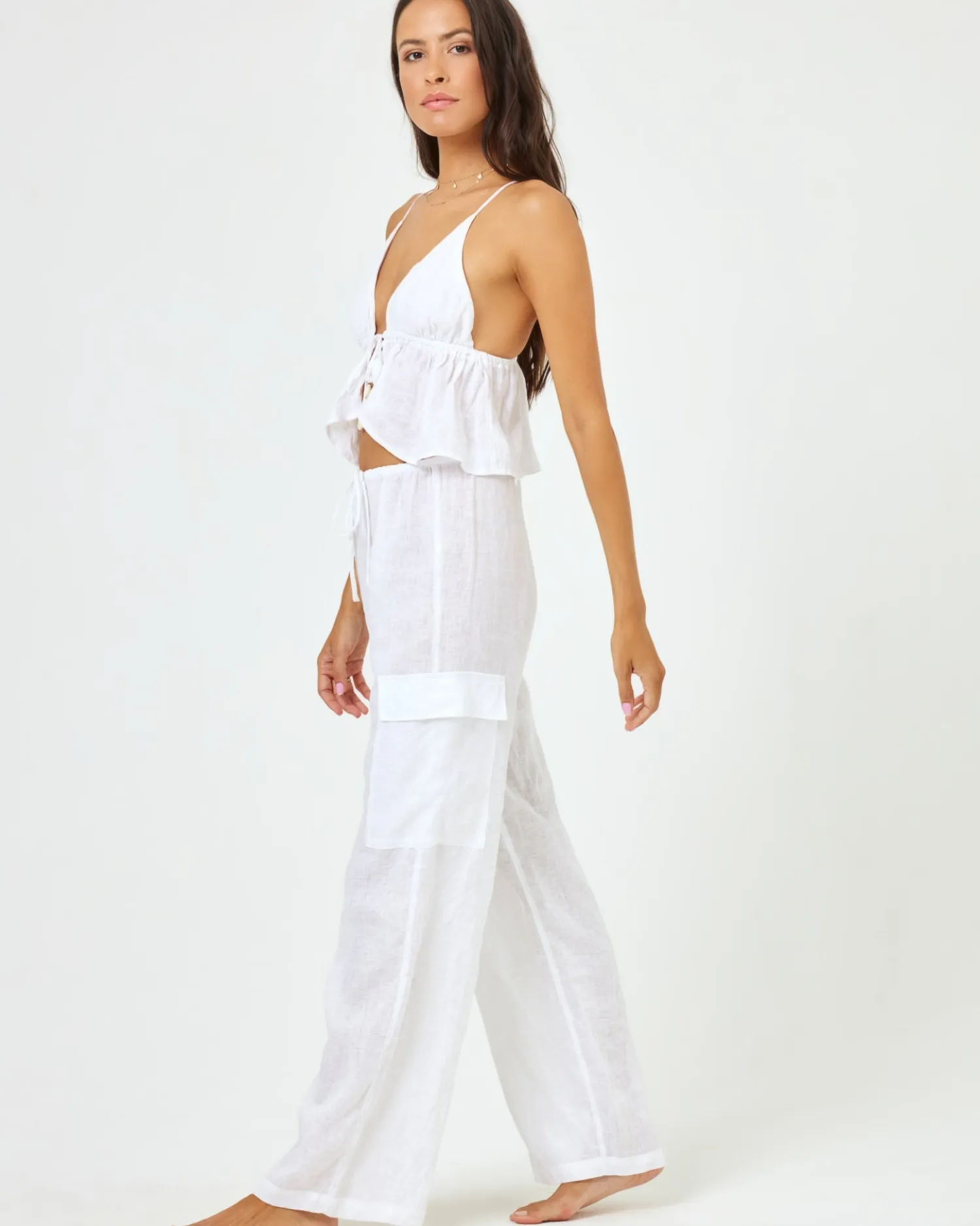 Best Sundown Cargo Pant - White Sets|Bottoms