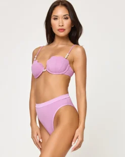 New Sunrise Shell Bikini Top - Mauve Underwire|Bikini Tops