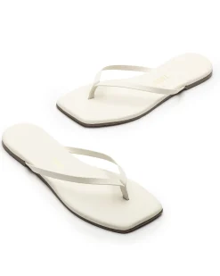 Online TKEES Square Toe Lily Sandals - Cream Sandals