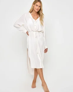 Hot Yoli Shirtdress - Cream Cover-ups