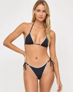 Fashion Zahra Bikini Top - Black-Cream Bikini Tops